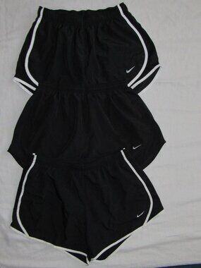 Lot of 3 NIKE TEMPO Dri Fit Running Shorts Women's sz Medium Black Lined